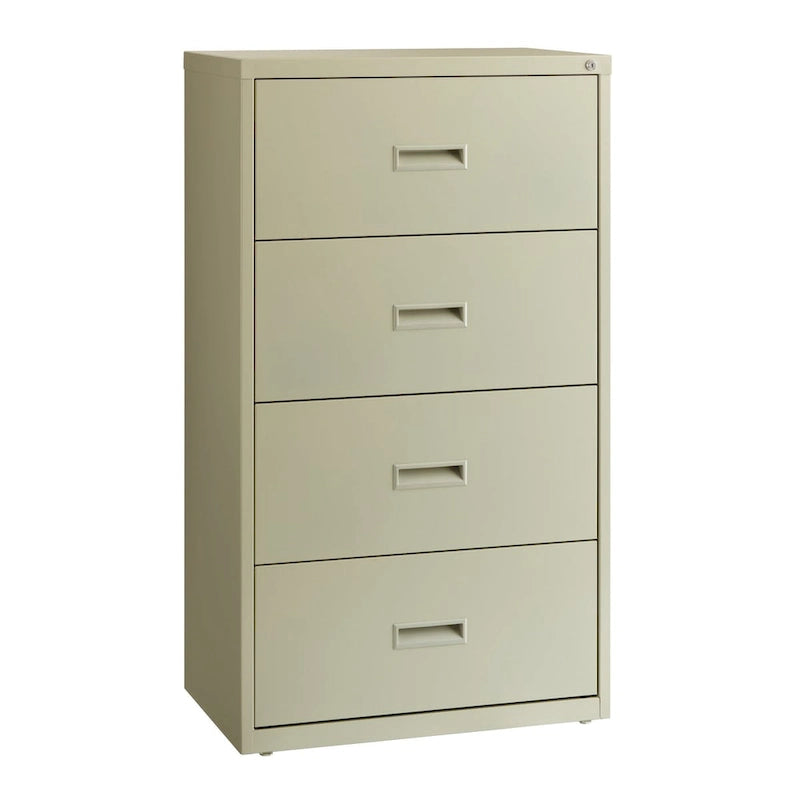 Classeur latéral à 4 tiroirs noir/beige/gris pour 1 utilisateur – Lettre, légal et A4