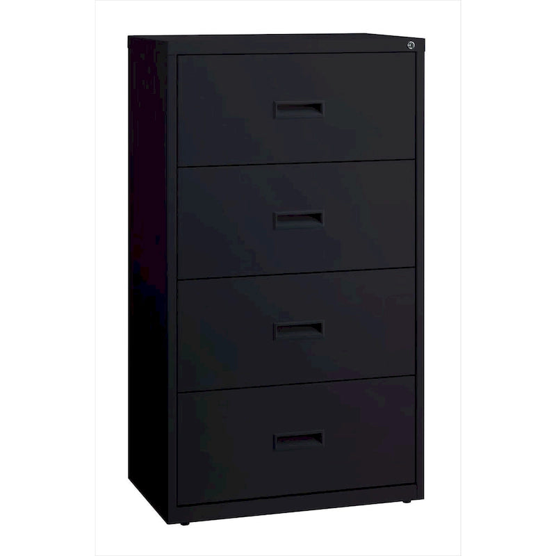 Classeur latéral à 4 tiroirs noir/beige/gris pour 1 utilisateur – Lettre, légal et A4
