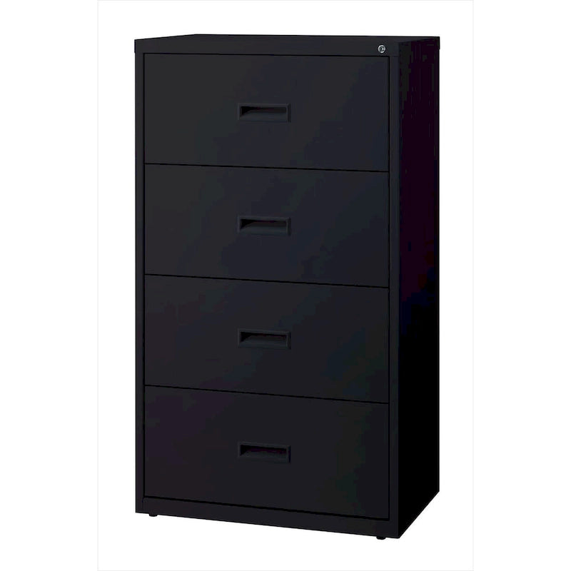 Classeur latéral à 4 tiroirs noir/beige/gris pour 1 utilisateur – Lettre, légal et A4