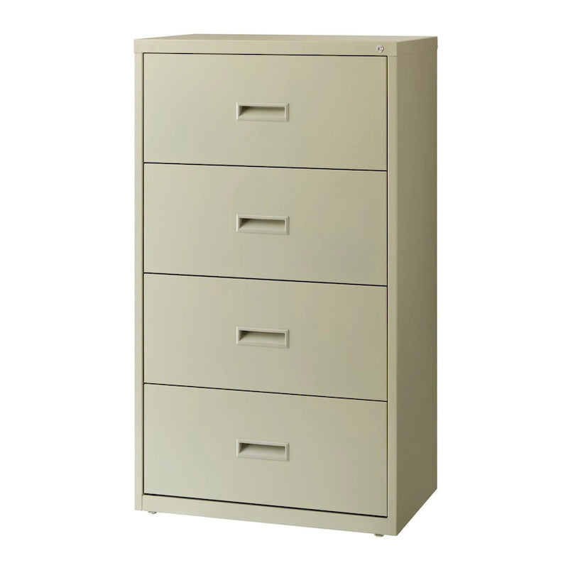 Classeur latéral à 4 tiroirs noir/beige/gris pour 1 utilisateur – Lettre, légal et A4