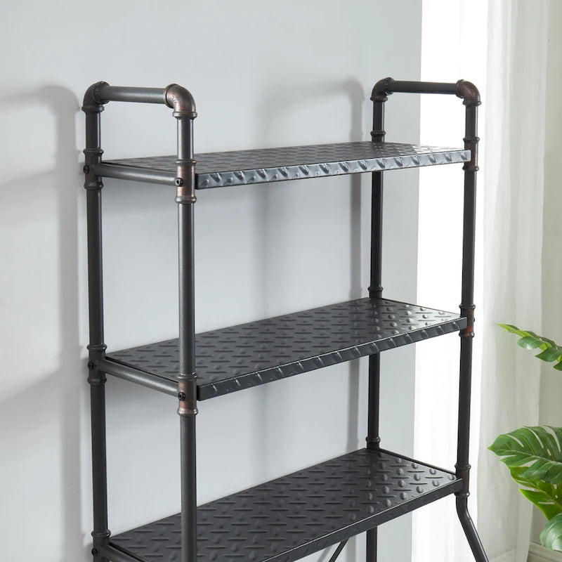 Étagère de rangement en métal à 3 niveaux pour WC, noir sable, 1 personne