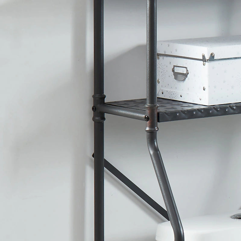 Étagère de rangement en métal à 3 niveaux pour WC, noir sable, 1 personne