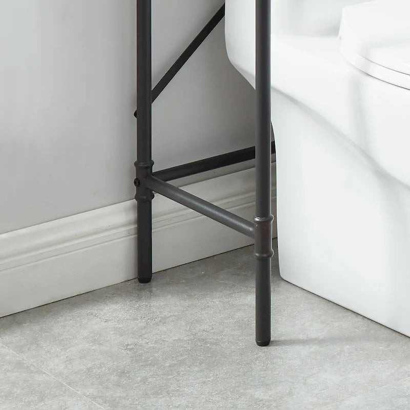 Étagère de rangement en métal à 3 niveaux pour WC, noir sable, 1 personne