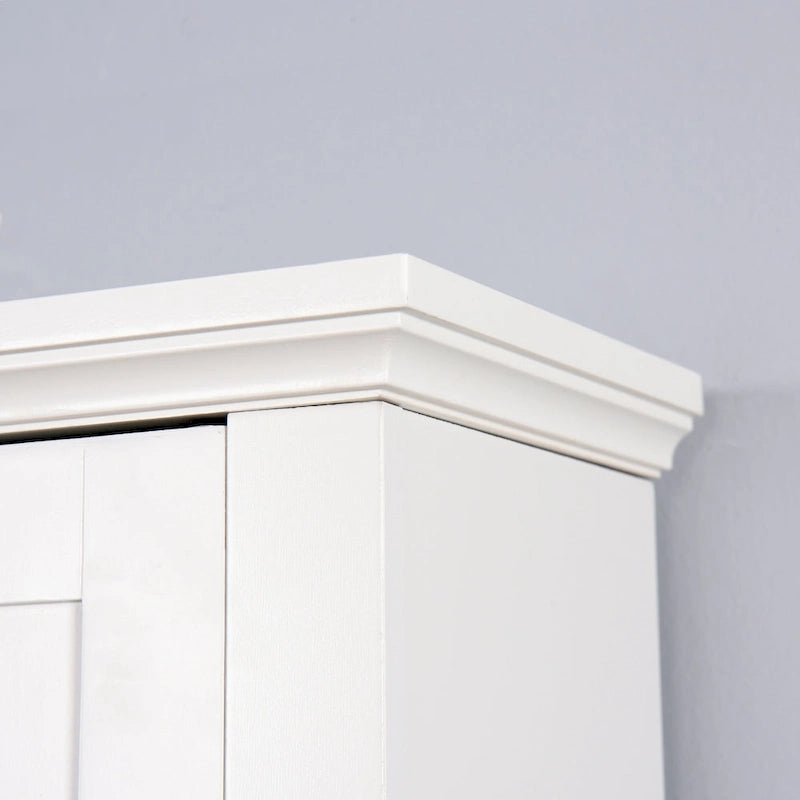 Meuble de rangement blanc à poser au-dessus des toilettes, 2 portes, assemblage par une seule personne