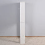 Meuble de rangement blanc à poser au-dessus des toilettes, 2 portes, assemblage par une seule personne