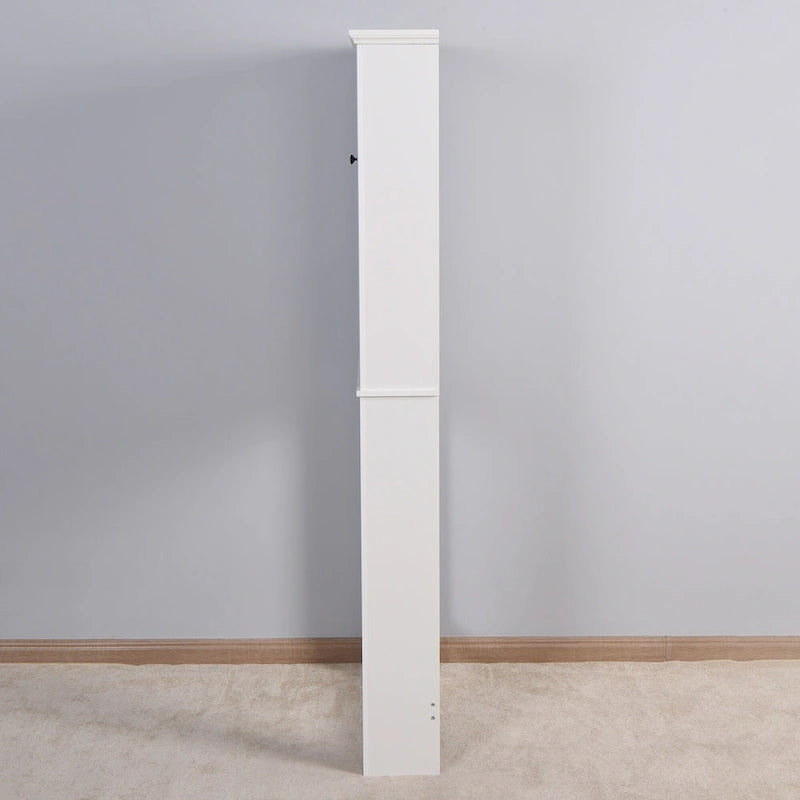 Meuble de rangement blanc à poser au-dessus des toilettes, 2 portes, assemblage par une seule personne
