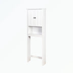 Meuble de rangement blanc à poser au-dessus des toilettes, 2 portes, assemblage par une seule personne