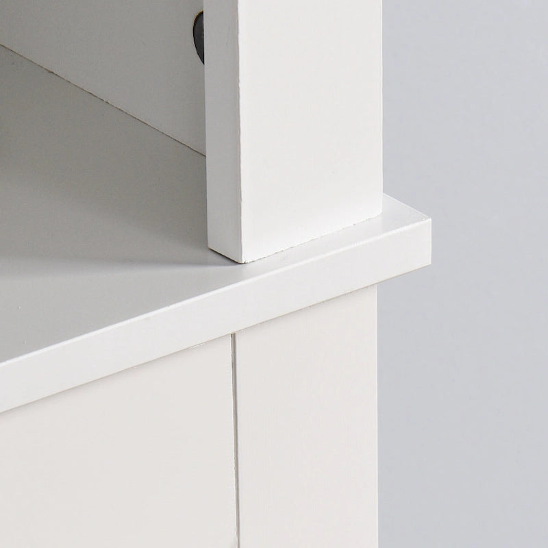 Meuble de rangement blanc à poser au-dessus des toilettes, 2 portes, assemblage par une seule personne