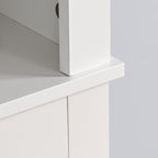 Meuble de rangement blanc à poser au-dessus des toilettes, 2 portes, assemblage par une seule personne