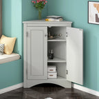 Meuble de rangement d'angle triangulaire en Chêne / Blanc / Bleu / Marron / Argent / Cappuccino avec étagères réglables – 1 personne