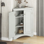 Meuble de rangement d'angle triangulaire en Chêne / Blanc / Bleu / Marron / Argent / Cappuccino avec étagères réglables – 1 personne