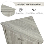 Meuble de rangement d'angle triangulaire en Chêne / Blanc / Bleu / Marron / Argent / Cappuccino avec étagères réglables – 1 personne