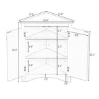 Meuble de rangement d'angle triangulaire en Chêne / Blanc / Bleu / Marron / Argent / Cappuccino avec étagères réglables – 1 personne