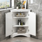 Meuble de rangement d'angle triangulaire en Chêne / Blanc / Bleu / Marron / Argent / Cappuccino avec étagères réglables – 1 personne