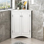 Meuble de rangement d'angle triangulaire en Chêne / Blanc / Bleu / Marron / Argent / Cappuccino avec étagères réglables – 1 personne