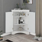 Meuble de rangement d'angle triangulaire en Chêne / Blanc / Bleu / Marron / Argent / Cappuccino avec étagères réglables – 1 personne