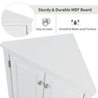 Meuble de rangement d'angle triangulaire en Chêne / Blanc / Bleu / Marron / Argent / Cappuccino avec étagères réglables – 1 personne