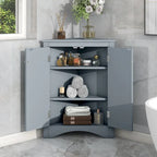 Meuble de rangement d'angle triangulaire en Chêne / Blanc / Bleu / Marron / Argent / Cappuccino avec étagères réglables – 1 personne