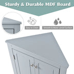 Meuble de rangement d'angle triangulaire en Chêne / Blanc / Bleu / Marron / Argent / Cappuccino avec étagères réglables – 1 personne