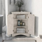 Meuble de rangement d'angle triangulaire en Chêne / Blanc / Bleu / Marron / Argent / Cappuccino avec étagères réglables – 1 personne