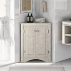 Meuble de rangement d'angle triangulaire en Chêne / Blanc / Bleu / Marron / Argent / Cappuccino avec étagères réglables – 1 personne