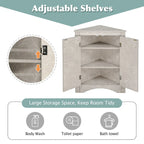 Meuble de rangement d'angle triangulaire en Chêne / Blanc / Bleu / Marron / Argent / Cappuccino avec étagères réglables – 1 personne