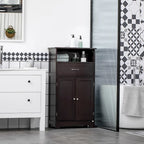 kleankin Modern Bathroom Storage Cabinet Free Standing Cupboard with Drawer and Adjustable Shelf - 11.75*23.5*42.75
