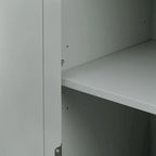 Meuble de Rangement Haut Autoportant Noir / Gris / Blanc – 3 Étagères et 3 Tiroirs, Assemblage par 1 Personne