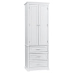 Meuble de Rangement Haut Autoportant Noir / Gris / Blanc – 3 Étagères et 3 Tiroirs, Assemblage par 1 Personne