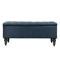 Banc de rangement capitonné de 38 pouces – Bleu denim / Beige / Havane / Gris – 1 place