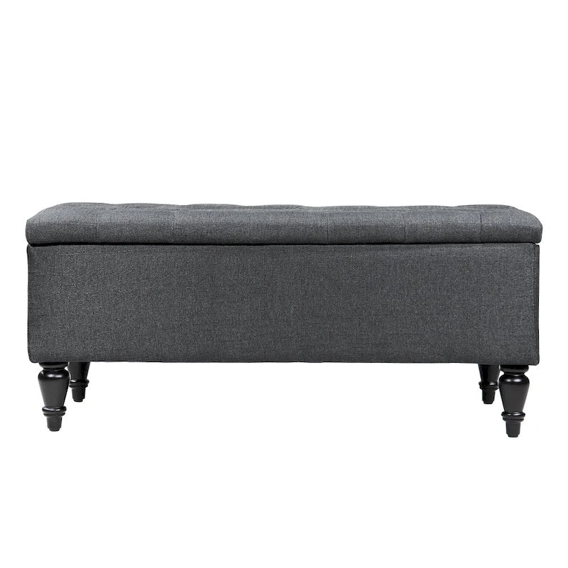 Banc de rangement capitonné de 38 pouces – Bleu denim / Beige / Havane / Gris – 1 place