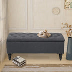 Banc de rangement capitonné de 38 pouces – Bleu denim / Beige / Havane / Gris – 1 place