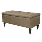 Banc de rangement capitonné de 38 pouces – Bleu denim / Beige / Havane / Gris – 1 place