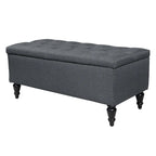 Banc de rangement capitonné de 38 pouces – Bleu denim / Beige / Havane / Gris – 1 place