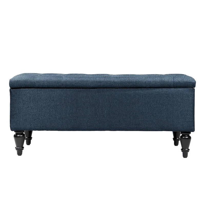 Banc de rangement capitonné de 38 pouces – Bleu denim / Beige / Havane / Gris – 1 place