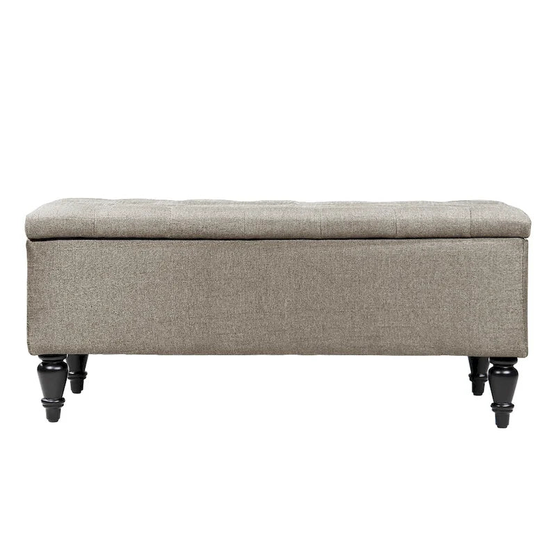 Banc de rangement capitonné de 38 pouces – Bleu denim / Beige / Havane / Gris – 1 place