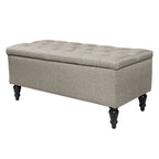 Banc de rangement capitonné de 38 pouces – Bleu denim / Beige / Havane / Gris – 1 place