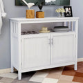 Buffet de cuisine blanc/marron avec étagère réglable – 2 portes