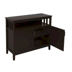 Buffet de cuisine blanc/marron avec étagère réglable – 2 portes