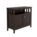 Buffet de cuisine blanc/marron avec étagère réglable – 2 portes