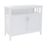 Buffet de cuisine blanc/marron avec étagère réglable – 2 portes