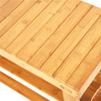Banc à chaussures 3 niveaux en bambou marron, 1 place