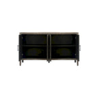 Meuble de rangement vintage à 4 portes de 152 cm (59,8 po) Noir et Noyer foncé / Gris antique