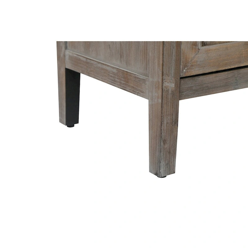 Meuble de rangement vintage à 4 portes de 152 cm (59,8 po) Noir et Noyer foncé / Gris antique