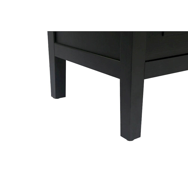 Meuble de rangement vintage à 4 portes de 152 cm (59,8 po) Noir et Noyer foncé / Gris antique