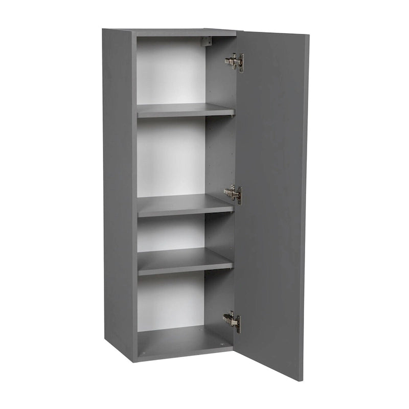 Meuble haut à porte simple — Gris / Blanc / Noir / Blanc cassé / Transparent / Marron — 38,1 cm L x 106,7 cm H x 30,5 cm P — À monter par 1 personne