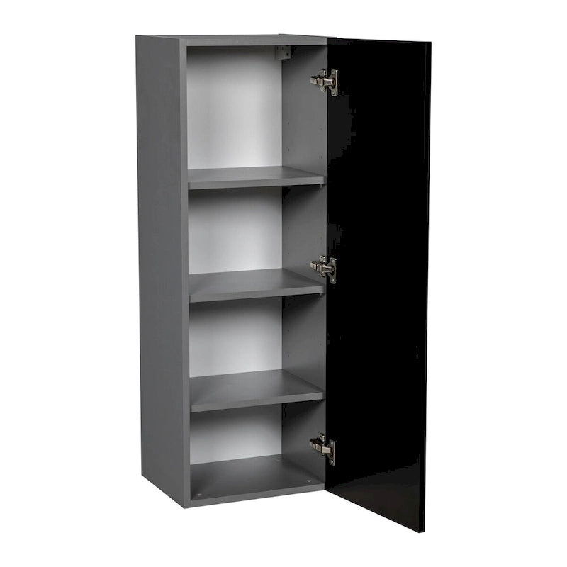 Meuble haut à porte simple — Gris / Blanc / Noir / Blanc cassé / Transparent / Marron — 38,1 cm L x 106,7 cm H x 30,5 cm P — À monter par 1 personne
