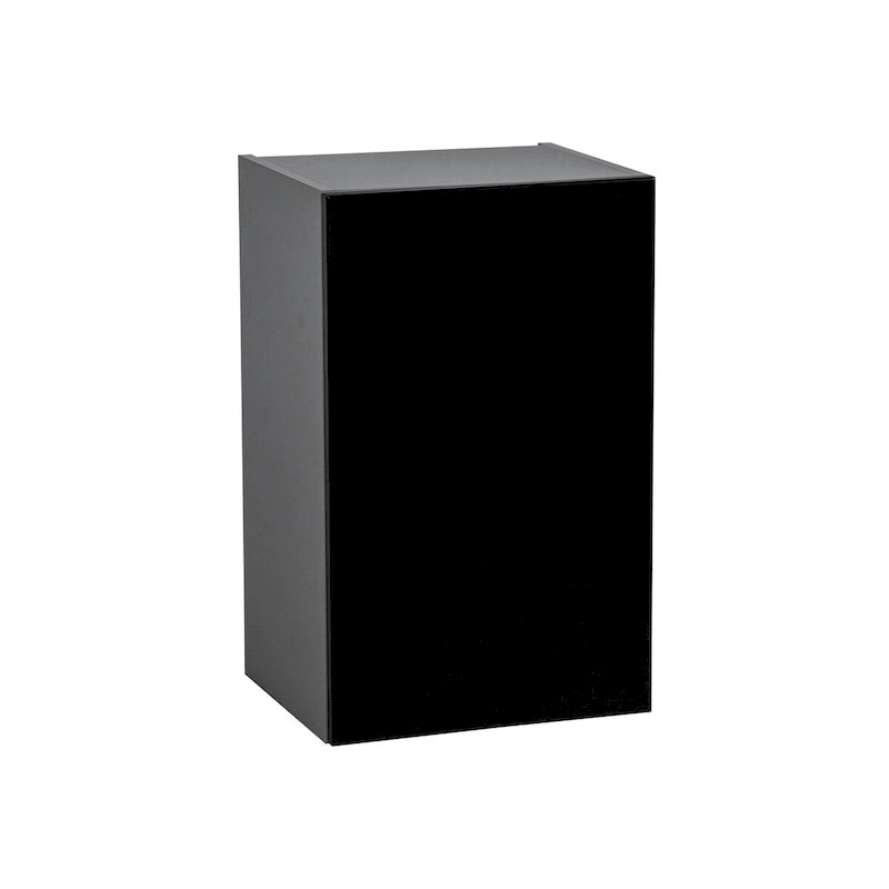 Meuble haut mural à porte unique — Blanc cassé / Gris / Noir / Transparent / Marron / Blanc — Assemblage par 1 personne
