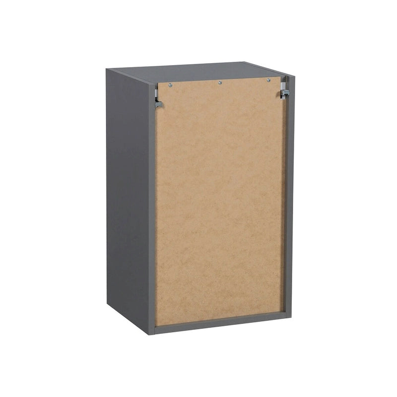 Meuble haut mural à porte unique — Blanc cassé / Gris / Noir / Transparent / Marron / Blanc — Assemblage par 1 personne