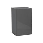 Meuble haut mural à porte unique — Blanc cassé / Gris / Noir / Transparent / Marron / Blanc — Assemblage par 1 personne